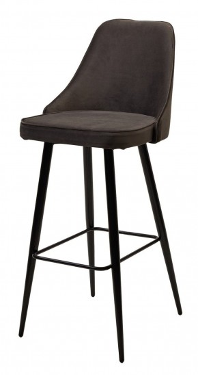 Барный стул NEPAL-BAR ГРАФИТ #14, велюр/ черный каркас (H=78cm) М-City в Талице - talica.mebel-74.com | фото