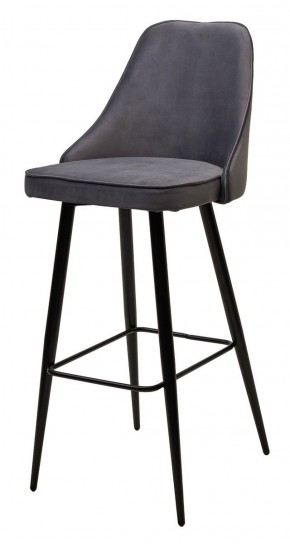 Барный стул NEPAL-BAR СЕРЫЙ #27, велюр/ черный каркас (H=78cm) М-City в Талице - talica.mebel-74.com | фото
