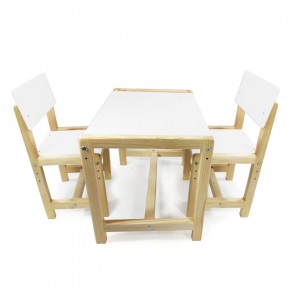 Детский растущий комплект стол и два стула  Я САМ "Лофт" (Белый, Сосна) в Талице - talica.mebel-74.com | фото