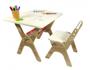 Детский растущий стол-парта и стул Я САМ "Умка" (Дуб/Серый) в Талице - talica.mebel-74.com | фото