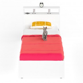 Камелия Кровать 0900, цвет белый, ШхГхВ 93,5х217х78,2 см., сп.м. 900х2000 мм., без матраса, основание есть в Талице - talica.mebel-74.com | фото