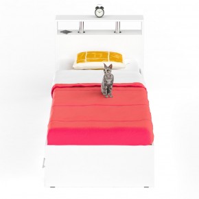 Камелия Кровать с ящиками 0900, цвет белый, ШхГхВ 93,5х217х78,2 см., сп.м. 900х2000 мм., без матраса, основание есть в Талице - talica.mebel-74.com | фото