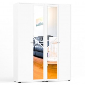Камелия Шкаф 4-х створчатый, цвет белый, ШхГхВ 160х48х220 см., универсальная сборка, можно использовать как два отдельных шкафа в Талице - talica.mebel-74.com | фото