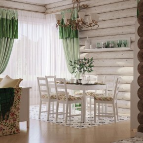 Комлект Вествик обеденный стол и четыре стула, массив сосны, цвет белый в Талице - talica.mebel-74.com | фото