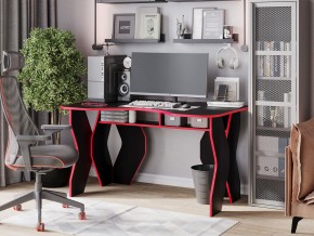 Компьютерный стол КЛ №9.0 (Черный/Красный) в Талице - talica.mebel-74.com | фото