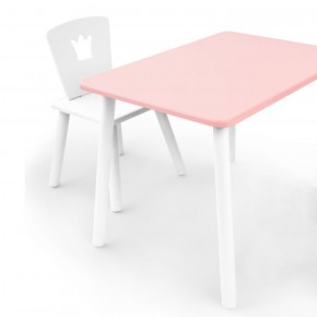 Комплект детской мебели стол и стул Корона (Розовый/Белый/Белый) в Талице - talica.mebel-74.com | фото