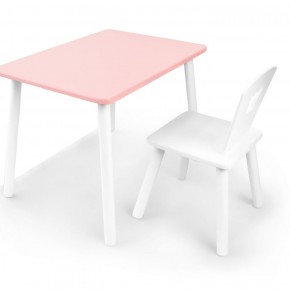 Комплект детской мебели стол и стул Корона (Розовый/Белый/Белый) в Талице - talica.mebel-74.com | фото