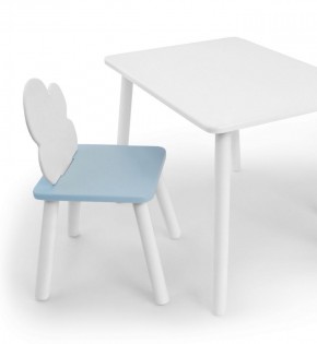 Комплект детской мебели стол и стул Облачко (Белый/Голубой/Белый) в Талице - talica.mebel-74.com | фото
