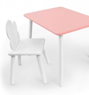Комплект детской мебели стол и стул Облачко (Розывый/Белый/Белый) в Талице - talica.mebel-74.com | фото