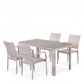 Комплект плетеной мебели T256C/Y376C-W85 Latte (4+1) + подушки на стульях в Талице - talica.mebel-74.com | фото