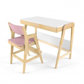 Комплект растущий стол и стул с чехлом 38 попугаев «Вуди» (Белый, Береза, Розовый) в Талице - talica.mebel-74.com | фото