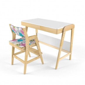 Комплект растущий стол и стул с чехлом 38 попугаев «Вуди» (Белый, Без покрытия, Мечта) в Талице - talica.mebel-74.com | фото