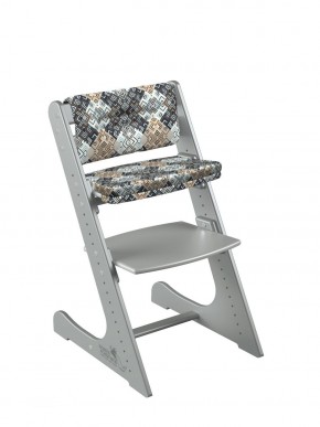 Комплект растущий стул и подушки Конёк Горбунёк Комфорт  (Серый металлик, Лабиринт) в Талице - talica.mebel-74.com | фото