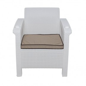 Комплект уличной мебели Yalta Premium Terrace Set (Ялта) белый (+подушки под спину) в Талице - talica.mebel-74.com | фото
