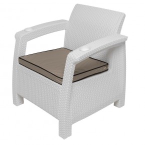 Комплект уличной мебели Yalta Premium Terrace Set (Ялта) белый (+подушки под спину) в Талице - talica.mebel-74.com | фото