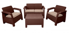 Комплект уличной мебели Yalta Premium Terrace Set (Ялта) шоколадый (+подушки под спину) в Талице - talica.mebel-74.com | фото