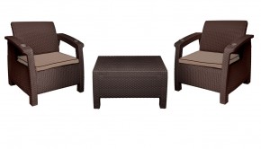 Комплект уличной мебели Yalta Premium Terrace Triple Set (Ялта) шоколадный (+подушки под спину) в Талице - talica.mebel-74.com | фото