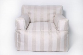 Кресло бескаркасное Уют полоса (Молочный) в Талице - talica.mebel-74.com | фото