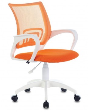 Кресло BRABIX "Fly MG-396W", пластик белый, сетка, оранжевое, 532401, MG-396W_532401 в Талице - talica.mebel-74.com | фото