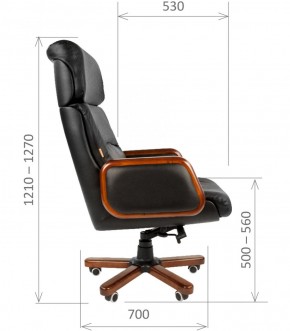 Кресло для руководителя CHAIRMAN 417 (Натуральная кожа) Черное в Талице - talica.mebel-74.com | фото