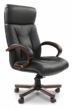 Кресло для руководителя Chairman 421 черный/орех темный, черный в Талице - talica.mebel-74.com | фото