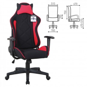 Кресло компьютерное BRABIX GT Racer GM-101 + подушка (ткань) черное/красное (531820) в Талице - talica.mebel-74.com | фото