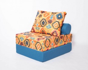 Кресло-кровать-пуф бескаркасное Прайм (мехико желтый-морская волна) в Талице - talica.mebel-74.com | фото
