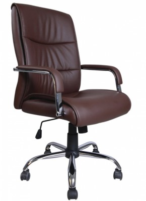 Кресло офисное BRABIX "Space EX-508" (экокожа, хром, коричневое) 531164 в Талице - talica.mebel-74.com | фото