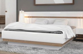 Кровать 140/TYP 91-01 с подъемником, LINATE ,цвет белый/сонома трюфель в Талице - talica.mebel-74.com | фото