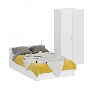 Кровать 1400 + Шкаф угловой Стандарт, цвет белый, ШхГхВ 143,5х203,5х70 + 81,2х81,2х200см., сп.м. 1400х2000 мм., без матраса, основание есть в Талице - talica.mebel-74.com | фото