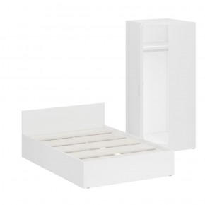 Кровать 1400 + Шкаф угловой Стандарт, цвет белый, ШхГхВ 143,5х203,5х70 + 81,2х81,2х200см., сп.м. 1400х2000 мм., без матраса, основание есть в Талице - talica.mebel-74.com | фото