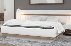 Кровать 160/TYP 92, LINATE ,цвет белый/сонома трюфель в Талице - talica.mebel-74.com | фото