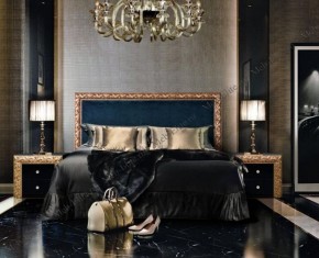 Кровать 2-х спальная (1,6 м) Тиффани Premium черная/золото с мягким элементом (Антрацит) с подъемным механизмомарт (ТФКР-3[3](П) в Талице - talica.mebel-74.com | фото