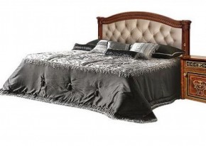 Кровать 2-х спальная с мягким изголовьем без изножья Карина-3 орех (К3КР-4[1]) в Талице - talica.mebel-74.com | фото