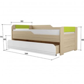 Кровать двухуровневая + подлокотники Стиль № 900.1 NEW (туя светлая/лайм) в Талице - talica.mebel-74.com | фото