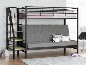 Кровать двухъярусная с диваном "Мадлен-3" (Черный/Серый) в Талице - talica.mebel-74.com | фото