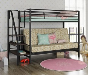 Кровать двухъярусная с диваном "Мадлен-3" (Черный/Серый) в Талице - talica.mebel-74.com | фото