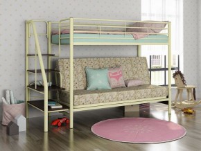 Кровать двухъярусная с диваном "Мадлен-3" (Белый/Фиолетовы) в Талице - talica.mebel-74.com | фото