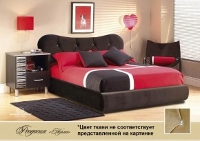 Кровать Феодосия 1400 со стразами в к/з "Классик 307 коричневый" (серия Норма) +основание +ПМ в Талице - talica.mebel-74.com | фото