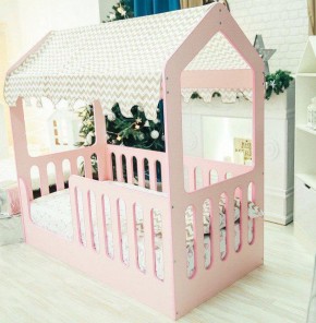 Кровать-домик без ящика 800*1600 (Розовый) в Талице - talica.mebel-74.com | фото