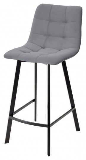 Полубарный стул CHILLI-QB SQUARE серый #27, велюр / черный каркас (H=66cm) М-City в Талице - talica.mebel-74.com | фото