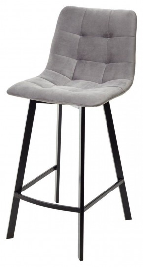 Полубарный стул CHILLI-QB SQUARE светло-серый #26, велюр / черный каркас (H=66cm) М-City в Талице - talica.mebel-74.com | фото
