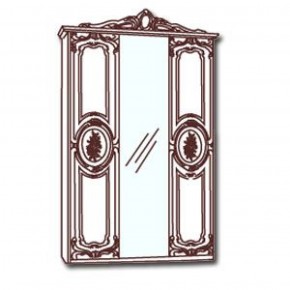 Шкаф 3-х дверный с зеркалами (01.143) Роза (орех) в Талице - talica.mebel-74.com | фото