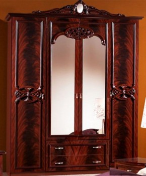 Шкаф 4-х дверный с зеркалами (03.144) Ольга (могано) в Талице - talica.mebel-74.com | фото