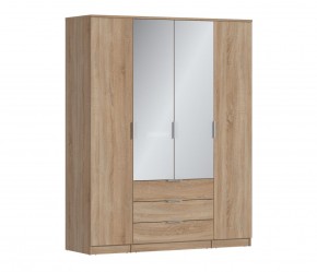 Шкаф 4х дверный с зеркалами Николь СБ-2595/1 (Дуб Сонома) в Талице - talica.mebel-74.com | фото