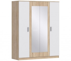 Шкаф 4х дверный с зеркалами Уют СБ-2750/1 (Дуб Сонома/Белый) в Талице - talica.mebel-74.com | фото