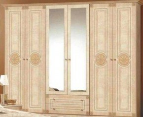 Шкаф 6-и дверный с зеркалами (02.146) Рома (беж) в Талице - talica.mebel-74.com | фото
