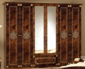 Шкаф 6-и дверный с зеркалами (02.146) Рома (орех) в Талице - talica.mebel-74.com | фото