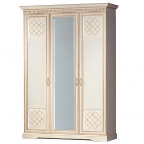 Шкаф для одежды 3-дверный №800 Парма кремовый белый в Талице - talica.mebel-74.com | фото