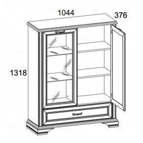 Шкаф с витриной 1V1D1SL, MONAKO, цвет Сосна винтаж/дуб анкона в Талице - talica.mebel-74.com | фото